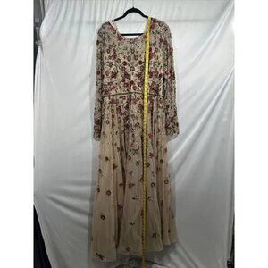 NEW $698 Mac Duggal [ 24 ] Floral Applique Long Sleeve Illusion Gown Roses‎ 5533